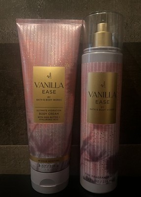 Bath & Body Works Vanilla Ease Fine Fragrance Mist and Body Cream 2 SET