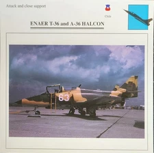 Enaer T 36 A 36 Halcon Plane Picture Original Vtg Aircraft Detail Collector Card