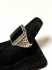 Estate Vintage Southwestern Sterling Silver Onyx Ring Size 9 3/4 - 8.9 Grams — photo 3