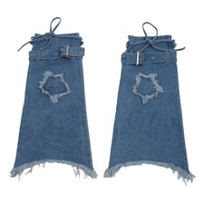 Women Denims Leg Warmers Harajuku Punk Knee Highs Leg Socks Sweet Leg Covers
