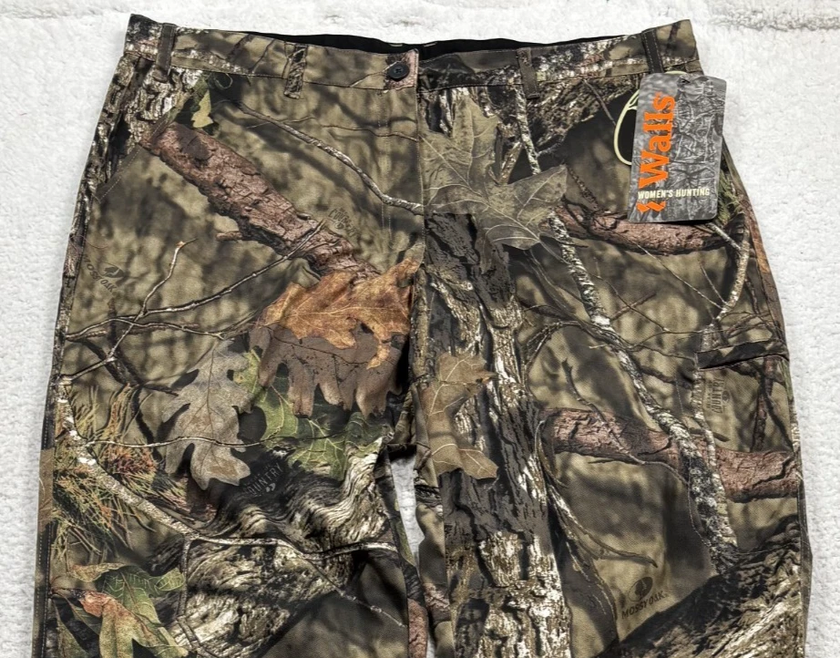 Walls Mossy Oak Camo Pants Womens XL 40"W 32"L Break Up Country Ankle Ties Hunt - Image 2 of 4