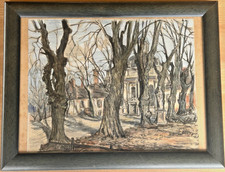 Farbradierung -Bleistiftzeichnung - Signiert und Datiert - Schlosspark Köpenick