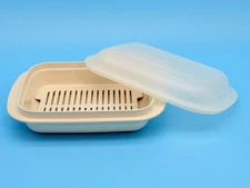 Vintage Tupperware Ultra 21 Oven Microwave 1 Qt Roasting Pan Casserole #1765 Lid