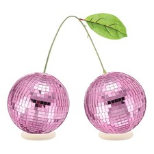 Pink Glass Cherry Decoration Disco Ball, 10cm