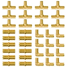 Pex Fittings 1/2 Inch, 36 PCS 1/2 Inch Pex Fittings Set, 12 Each PEX Elbow Te...