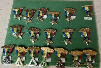 Collection Of 18 OES Eastern Star Medals Used At Meetings