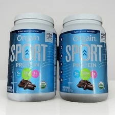 2X Orgain Sport Plant-Based Protein Powder Chocolate - 30g of Protein