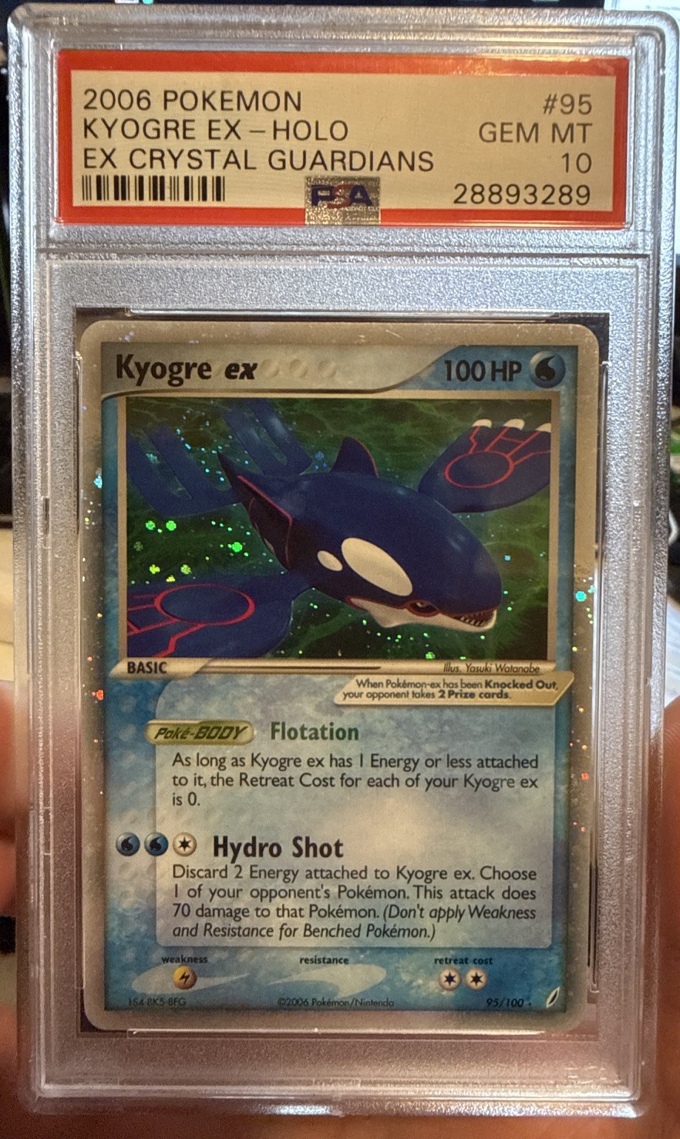 Kyogre Ex PSA 10 Pokemon Crystal Guardians #95/100 Pop 71