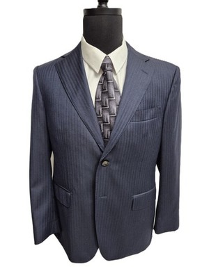 Suitsupply Napoli Super 110 Blazer (40S) Navy Herringbone 2-Button Notch-Lapel