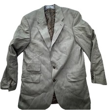 Vintage CHAPS Ralph Lauren Blazer Tan Suit Jacket Sport Coat 100 Wool 42T