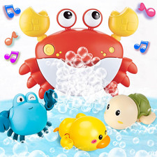 Baby Bath Toys for Toddlers, Crab Bath Bubble Maker with 12 Songs, 3 Pack Wind-U