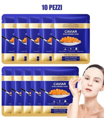  10PCS LUXURY CAVIAR FACE MASK HYALURONIC ACID MOISTURIZING BEAUTY