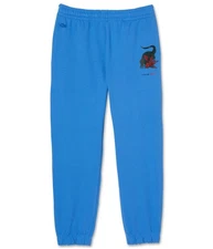 Lacoste Mens Croc Print Casual Jogger Pants, Blue, 7W x 29L