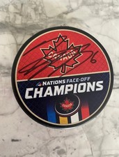 Travis Sanheim Signed Team Canada Four Nations Champs Puck Philadelphia Flyers