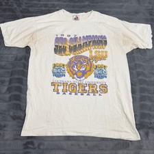 Vintage 1997 LSU Tigers Baseball SEC Champions Tee Tri Lake Inc XL Made in USA