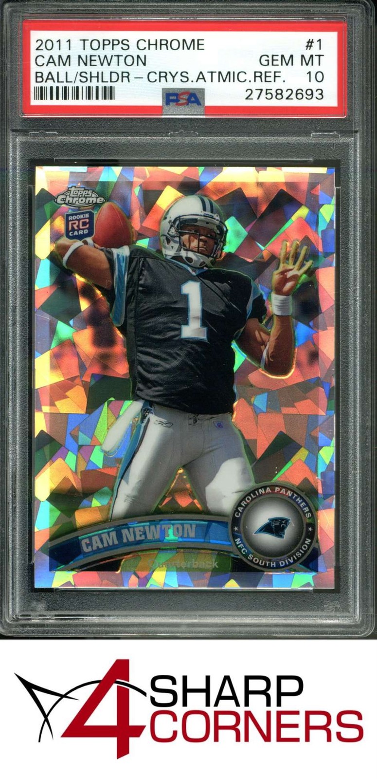 Cam Newton Topps Chrome #1 Crystal Atomic Refractor