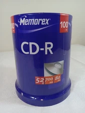 Memorex CD-R 52x 700MB 80-Minute 100 Pack Sealed  BRAND NEW IN PACKAGE Discs