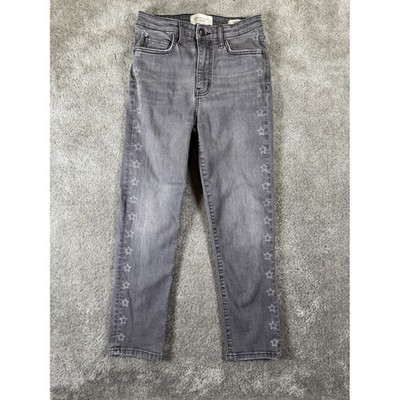 Current/Elliott The Original Cigarette Gray Star Print Jeans Size 27 20-3-007458