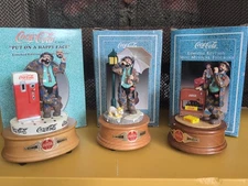 Emmett Kelly – Coca-Cola Figurines Collectible – Set of 3 - With BOX! Musical
