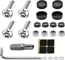 4PCS Stainless Steel License Plate Screws Kit, Anti-Theft Rustp Size: Flat-end