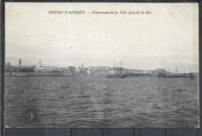 1909 LEVANTE EM.SPECIALI UFF. AFRICA TRIPOLI DI BARBERIA5C ISOLATED ON POSTCARD.
