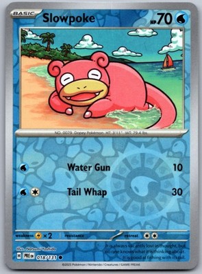 Slowpoke 018 REVERSE HOLO C Prismatic Evolutions Pokemon NM