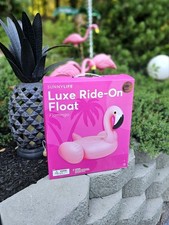 Sunnylife 61.5x47.5" Pink Flamingo Ride-On Float-Large Beach Backyard Pool Float
