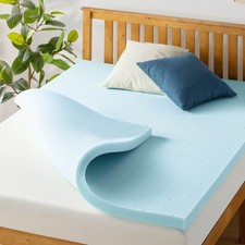 1.5 Inch Ventilated Memory Foam Mattress Topper, Cooling Gel Infusion, CertiP...
