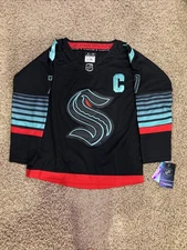 Seattle Kraken Jordan Eberle Youth L/XL 2025 Black Alternate Jersey