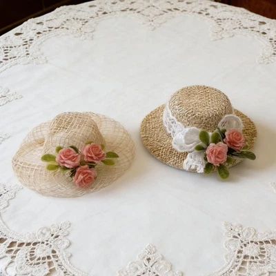 Pour MINI chapeau de paille beige pour poup��es BJD ��chelle 1/6 et pour accesso - Photo 1/4