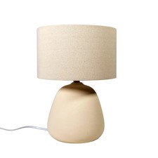 Liadomo Tischleuchte Tischlampe Juna Weiß Keramik Stoff Modern Skandinavisch