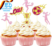 24 StüCk Glitzer Fussball MäDchen Cupcake Topper, Wm Deko 2026 Tortendeko FußBal