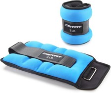 RitFit Ankle Wrist Weights for Women Men 1 Pair Blue - 3 lbs Each