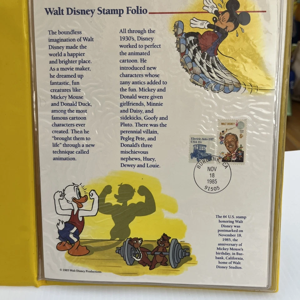 Walt Disney Stamp Folio Postal Society Anguilla Grenada Turks Caicos 1985 - Image 2 of 2