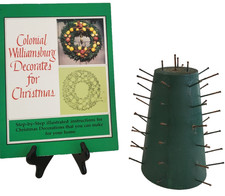 Colonial Williamsburg Decorates for Christmas book and 9.5 in. Floral Wood Cone