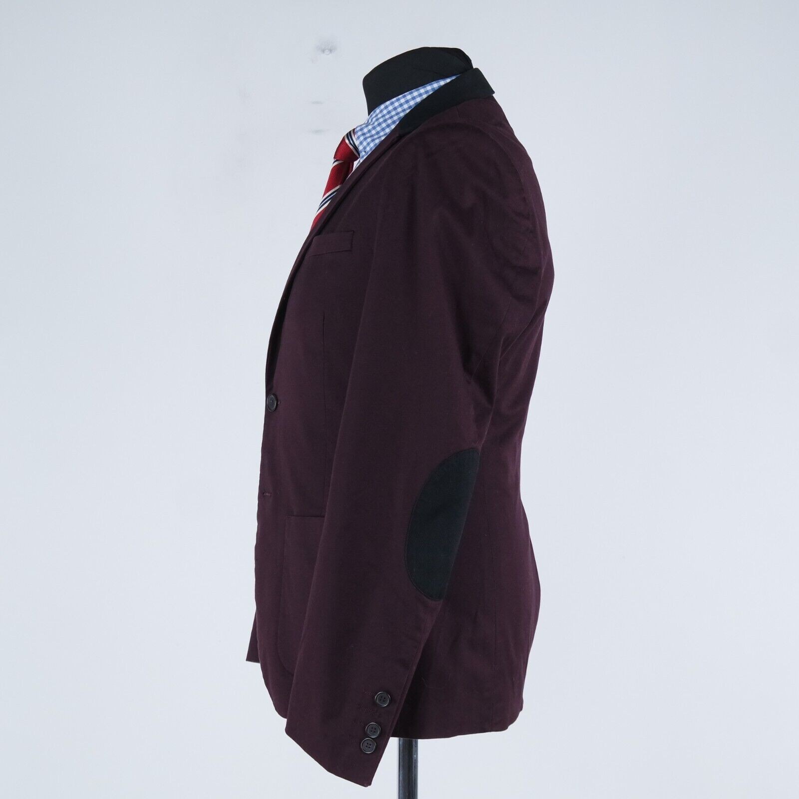 Mens Burgundy Blazer 36R UK Size H&M Cotton Summer Sport Coat Jacket thumbnail 5