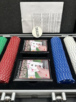 Cardinal's Professional Texas Hold'em Poker Set W/ Metal Case-New Open-Box!