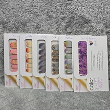 Lot Of 6 Color Street Real Nail Polish Strips Fruit Sunrise Swirls Patterns