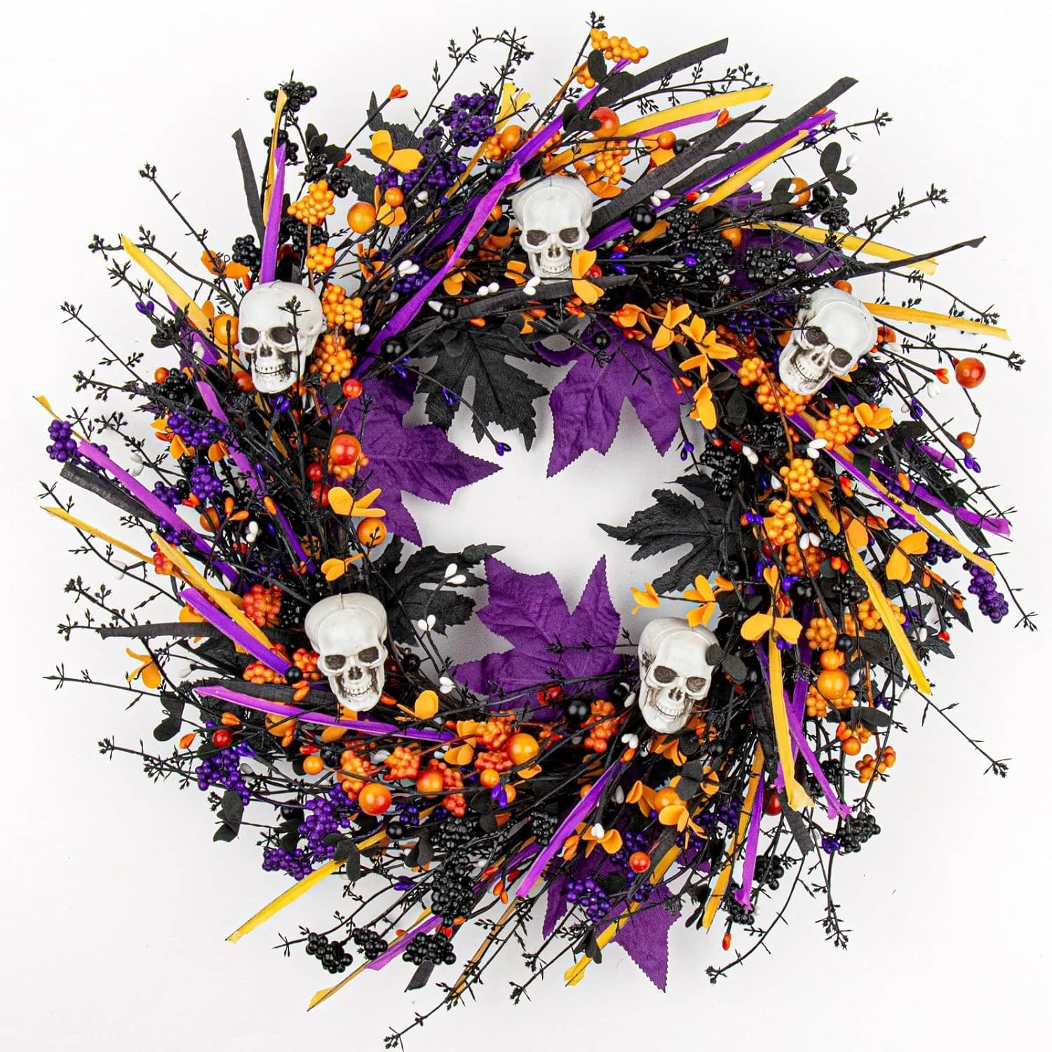 Halloween Wreaths for Front Door 22 Inch Halloween Wreath Artificial Skull Wreat