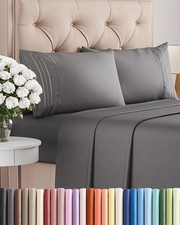 King Size 4 Piece Sheet Set - Comfy Breathable  Cooling Sheets - Hotel Luxury