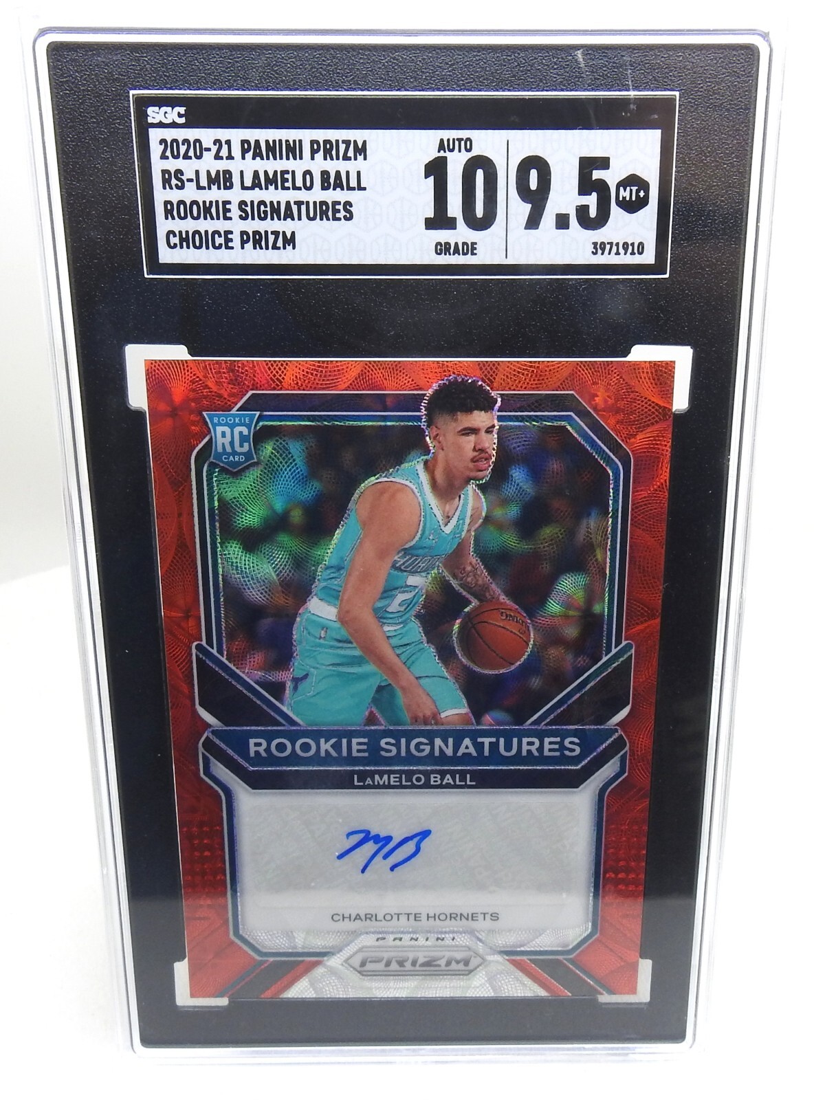 LaMelo Ball 2020-21 Panini Prizm Rookie Signatures Choice Prizm RC SGC 10