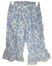 Trish Scully Child Girls Sz 6 Blue Big Ruffle Blue Capri Pullon Pants NEW