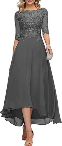 New Mother of the Bride Dresses Elegant O-Neck Chiffon Wedding Guest Gowns - Picture 39 of 51