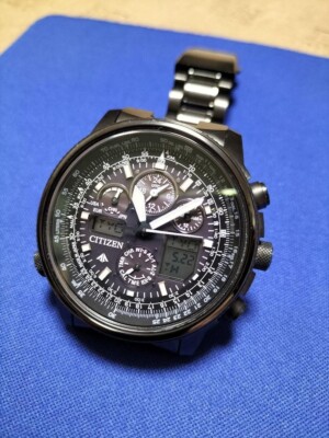 CITIZEN PROMASTER Watch Quartz 45mm Men's Black Dial Round JY8025-59E Used Japan