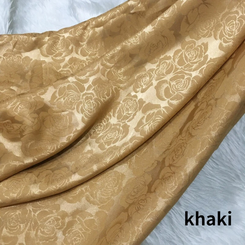 DIY Rose Floral Brocade Damask Fabric Faux Silk Satin Craft Dress Sew 150*100cm - Image 2 of 4