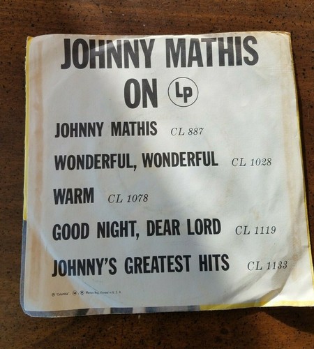 JOHNNY MATHIS sings A CERTAIN SMILE/ LET IT RAIN 45 RPM - Picture 2 of 4
