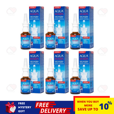 6 X 30ml AQUA MARIS Classic 100% Natural Nasal Spray for Irritated & Dry Nose