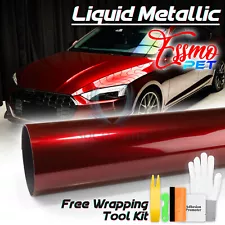 ESSMO PET Liquid Metallic Dragon Blood Red Car Vinyl Wrap Decal Like Paint