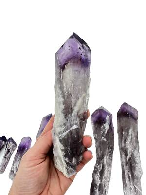 Raw Amethyst Crystal Cathedral Point, Natural Amethyst Dragon Tooth from Brazil