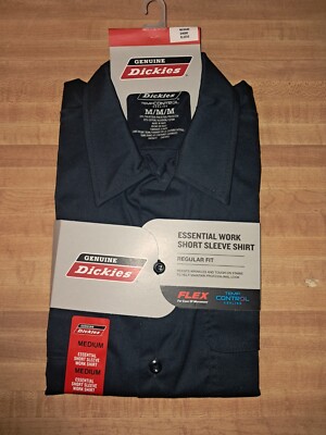NWT Genuine Dickies Men's  Short Sleeve Essential Work Shirt Size M Dark Blue